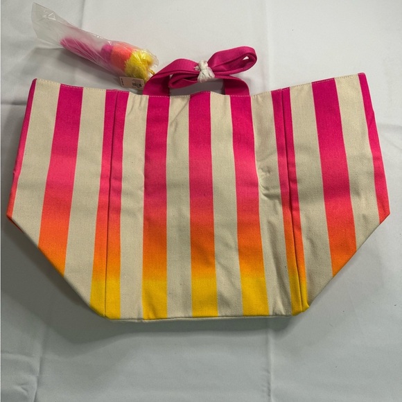 Victoria's Secret Pink and Yellow Striped Tote - Picture 5 of 6